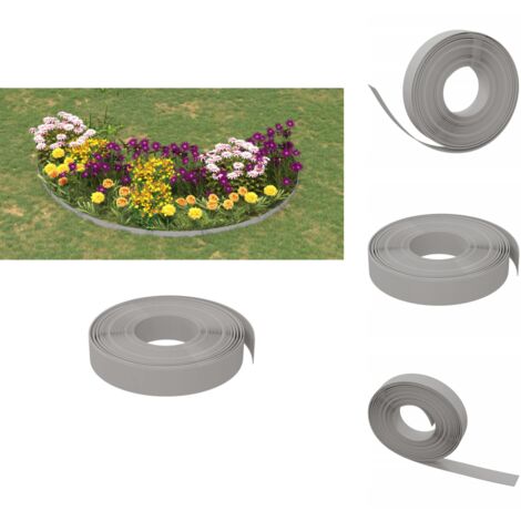 Beeteinfassungen - Living Rasenkante Grau 10 m 10 cm Polyethylen