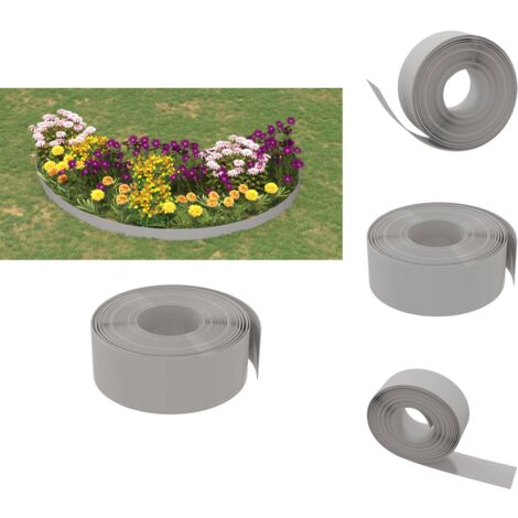 Beeteinfassungen - Living Rasenkante Grau 10 m 20 cm Polyethylen