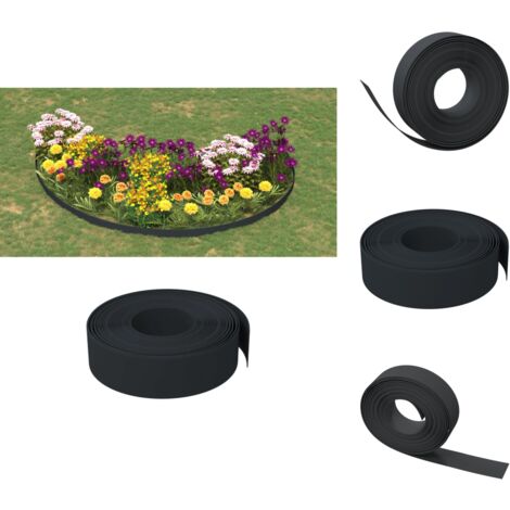 Beeteinfassungen - Living Rasenkante Schwarz 10 m 15 cm Polyethylen