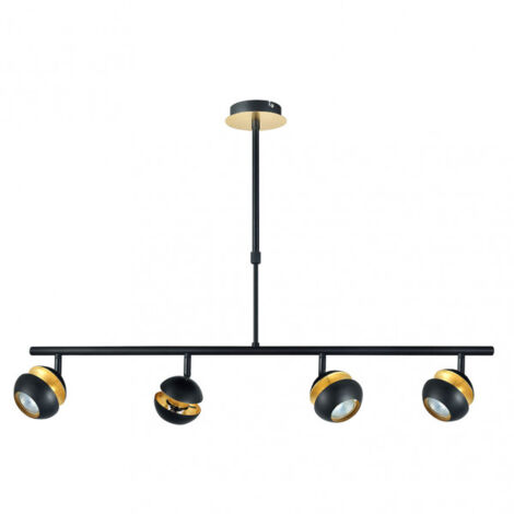 BEETHOVEN lineare Lampe 4 Lichter schwarz-gold gu10 Fabrilamp