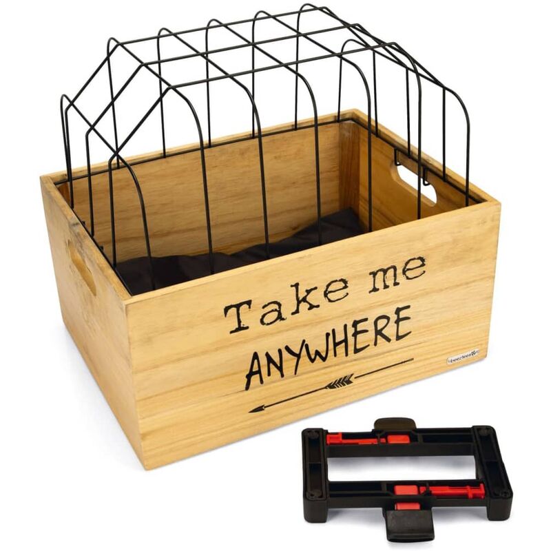 

Cesta para bicicleta para perros de madera con texto - Beige - Beeztees