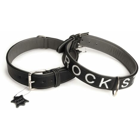 Beeztees Collar de perro Rock Star cuero negro 45 mm 61-71 cm 745836