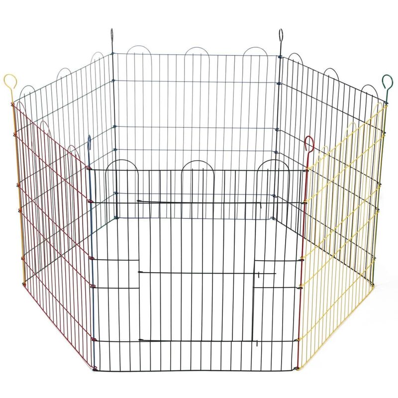 

Corral de conejos con 6 paneles metal 66,5x58 cm - Multicolor - Beeztees