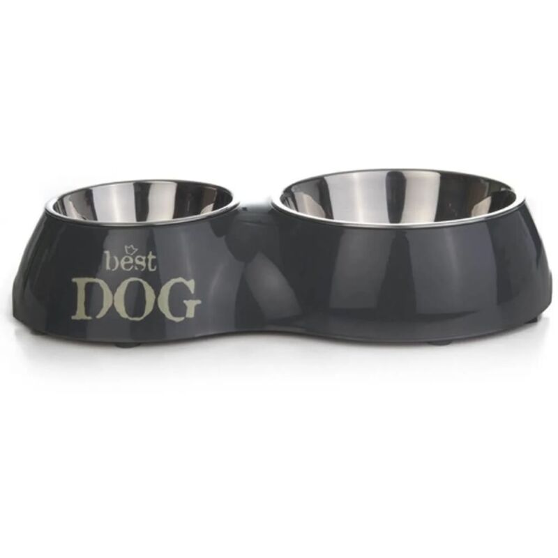 

Cuenco doble para perros Best Dog 1050 ml 37x22 cm 650396 - Gris - Beeztees