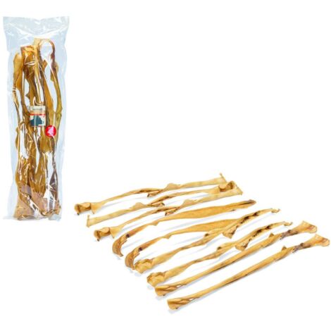 Beeztees Hundesnack Rinderkopfhaut Vorteilspack 10 Stück ca. 70 - 80 cm Rinderhaut