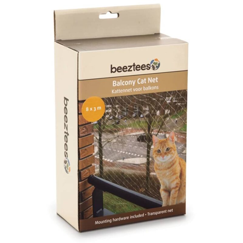 

Red de balcón para gatos transparente 8x3 m 41084 - Beeztees