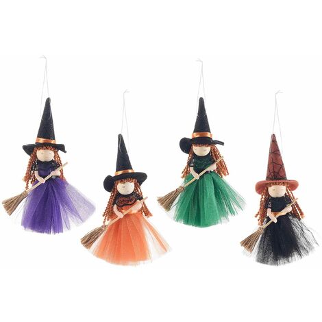 Befana con Scopa e Abito in Tulle Decorazioni per Casa, Albero e Camino 8 Pezzi