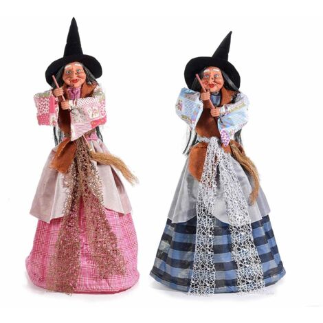 Befane Decorative per Casa e Negozi - Set da 2 Streghe - Idea Regalo