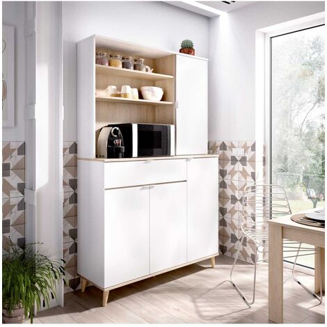 Befara – Armoire de cuisine 4 portes et tiroir – Mélamine haute résistance – Dimensions 120x40x191 cm – Facile à nettoyer et résiste à l'humidité