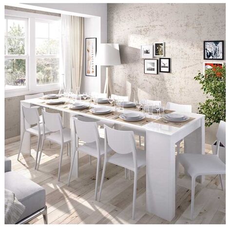 Befara – Table extensible Lexa XL – Mélamine haute résistance – 5 positions d'extension – Longueur 54 à 239 cm – Design moderne