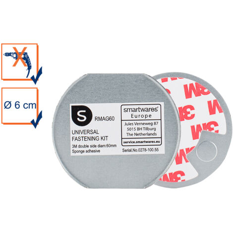 Befestigungs-Set Universal-Magnetmontageplatte Ø 6cm für Rauchmelder
