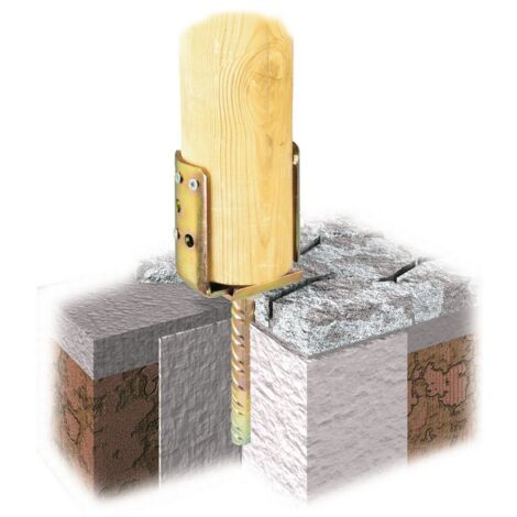 BEFESTIGUNGSPLATTE RUND 4 STK. FÜR HOLZPFOSTEN MM.67X115X70/150