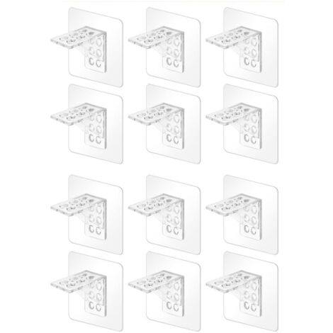 Befestigungswinkel – Winkel – kein Bohren erforderlich – selbstklebend – 70 x 70 mm – für Schränke und Kleiderschränke – 12er-Packung