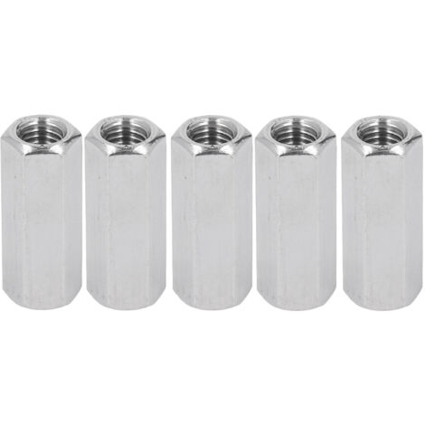 [Befestigungszubehör] M12x1,75x50mm 304 Edelstahl 5-teilige Sechskant-Verbindungsmutter für Gewindestangen