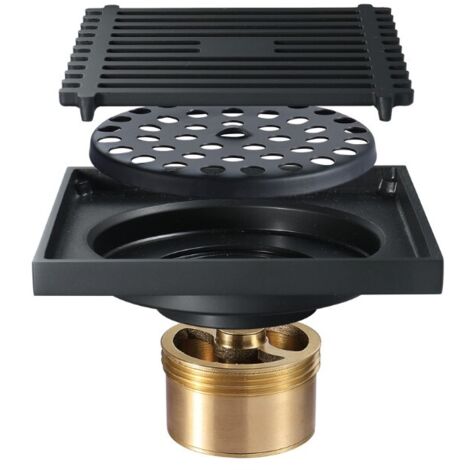 Begehbarer Duschablauf Schwarzer geruchsneutraler Bodenablauf 100100mm