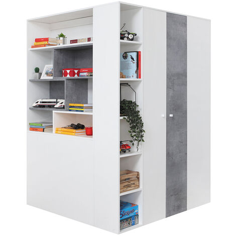 Begehbarer Kleiderschrank in Beton weiß SEATTLE-133