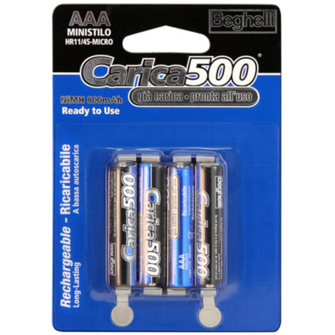 Beghelli batterie ricaricabili mini stilo AAA 800mAh 8852
