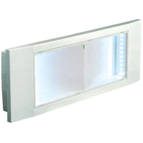 Beghelli BEG1499 Plafoniera Emergenza LED 11 W, 2 x 10 LED, LiFe 3,2V 1,5Ah, 105mA, connettore batteria 0,7mm, Ø 2,5mm2, Bianco, CCT tonalità luce 4000 K, Flusso SE 120 lm, 292 x 102 x 55 mm