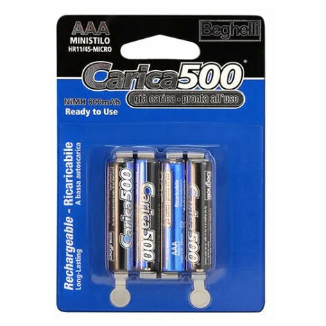Beghelli - Blister 4 Batterie Ricaricabili Aaa
