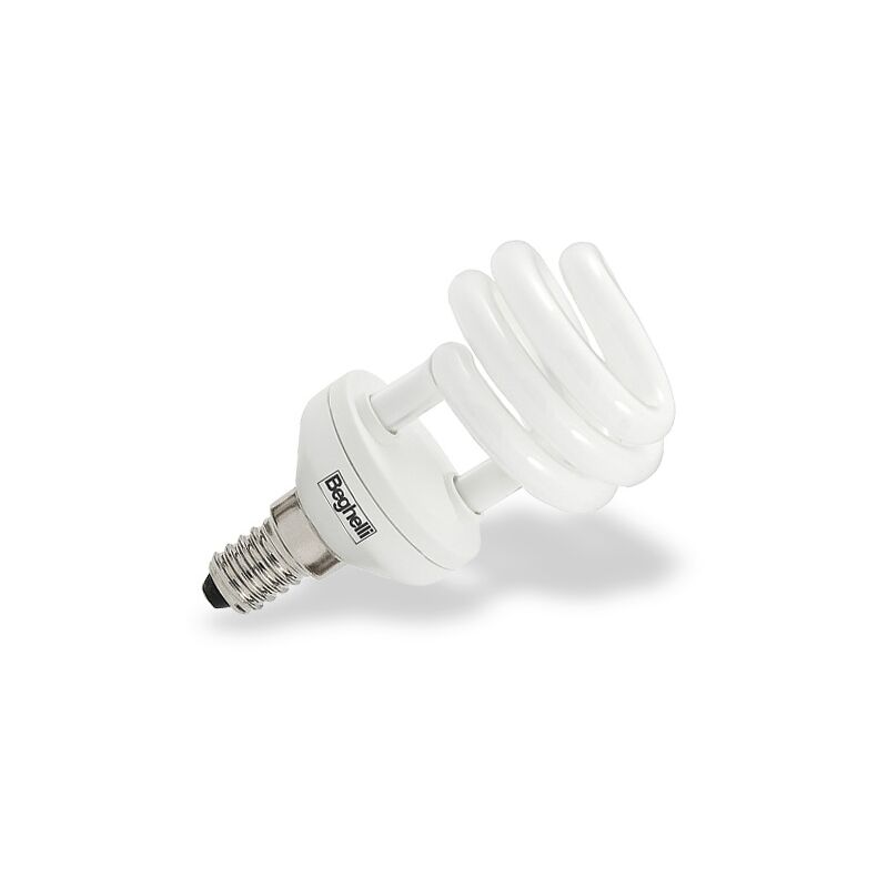Image of beghelli lampada lampadina a risparmio energetico spiral T2 E14 luce fredda W14