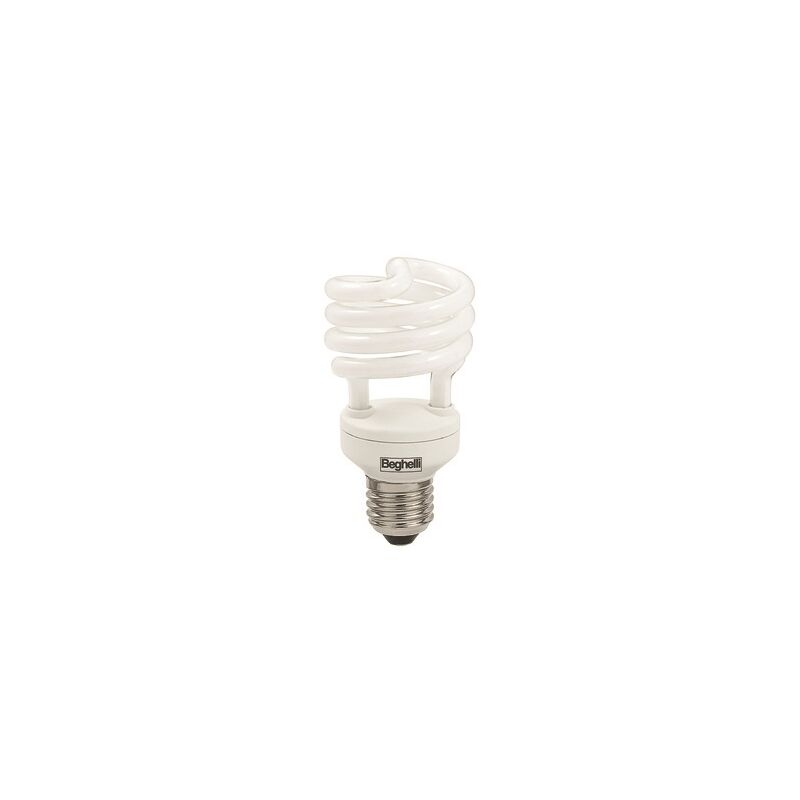 Image of Beghelli Mini Compact Spiral T2 lampadina risparmio energetico 20W E27 fredda