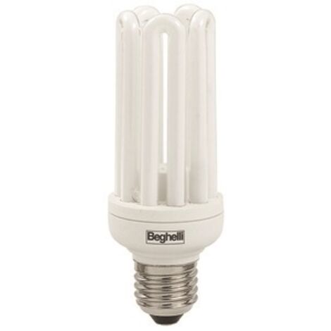Beghelli Mini Compact T2 lampada lampadina risparmio energetico 23W E27 fredda