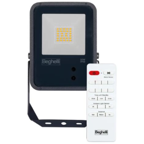 Beghelli PROIETTORE LED FL 50W IP66 NERO SENS 4000K 175X146