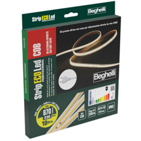 BEGHELLI STRIP LED 230V-10W IP65-4000K - 5 M- 1,0 pz