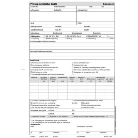 Beha Amprobe 3313435 1279D  Prüfprotokoll  1 St.