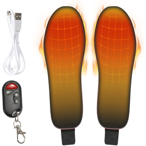 WOLKETON Beheizbare Einlegesohlen, 41-46, für Unisex, Cuttable mit Fernbe, USB elektrisch beheizte, Komfortable, Winter Warming