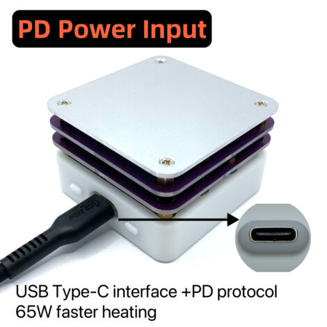 Beheizter Tisch mit 65-W-PD-Protokoll, OLED-Display, Heizplatte, Retuschierstation, Vorheizplattform, Reparaturwerkzeug, USB-Typ-C-Schnittstelle