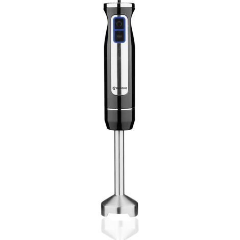 BEHOME Frullatore a Immersione  Mixer a Immersione in Acciaio Inox 800W, Nero 8 Velocità con Luce Led