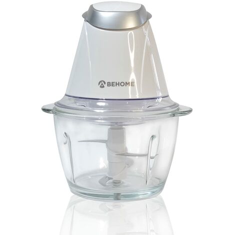 BEHOME Tritatutto Elettrico da Cucina  Tritacarne e verdure capacità 1L doppia lama in acciaio 300W per Carne, Verdure, Formaggio, Pesto