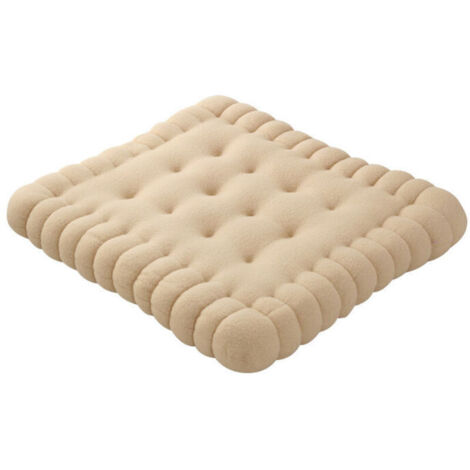 (Beige) 1 coussin rectangulaire mignon en forme de biscuit pour siège, sol, bar, salle de jeux, ivoire