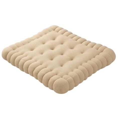 (Beige) 1 pieza de encantador cojín rectangular de galleta para asiento, suelo, bar, sala de juegos, marfil