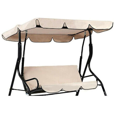 (Beige, 195 x 125 x 16 cm) Schattenspende Plane für Balkon, Hüllen für Gartenschaukel im Freien, wasserdichte Markisen für den Außenbereich, Sonnenschutz Schaukel