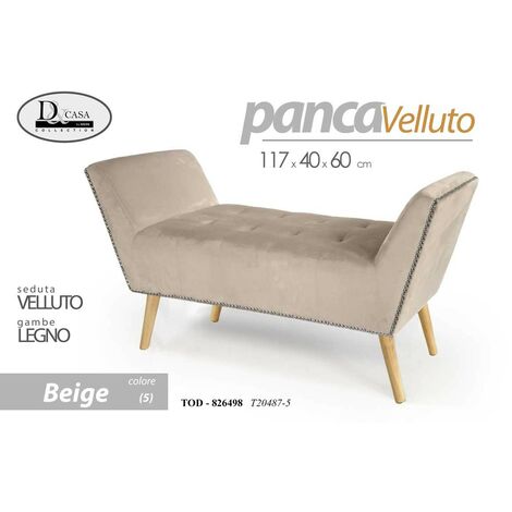 Beige Bank Nachttisch 117 x 40 x 60 cm H