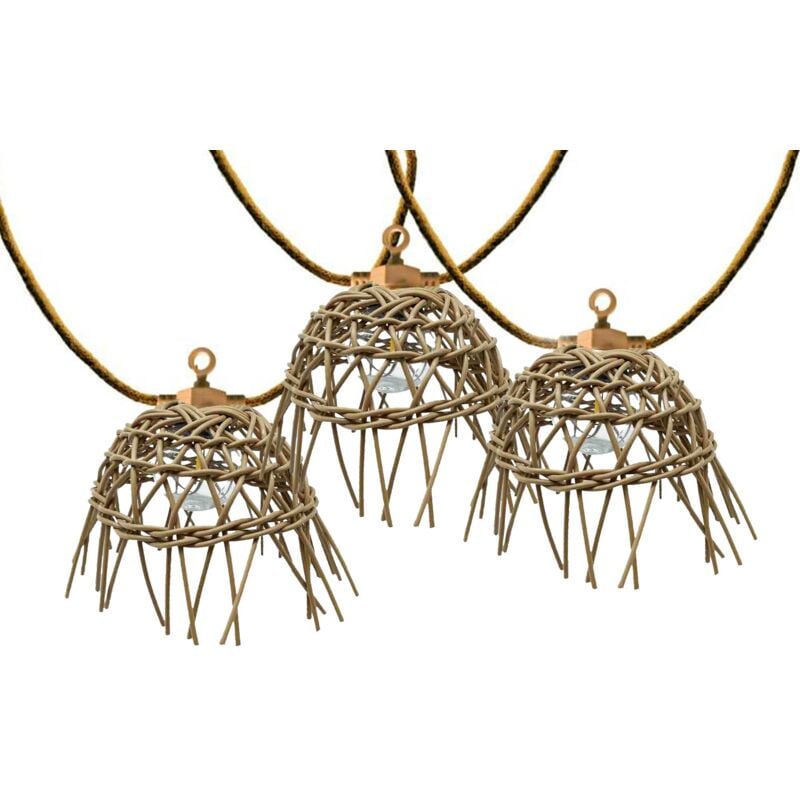 Guirlande solaire mini hawai light hybrid Beige Corde 6m