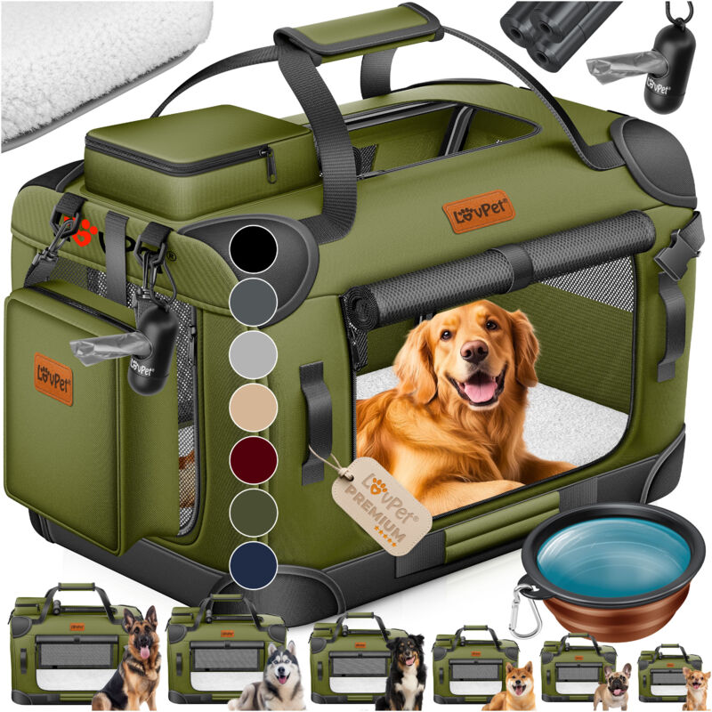 Lovpet - Caisse pour chien Caisse de transport pliable avec écuelle Sac de transport Caisse de transport pour animaux domestiques Chiens et chats