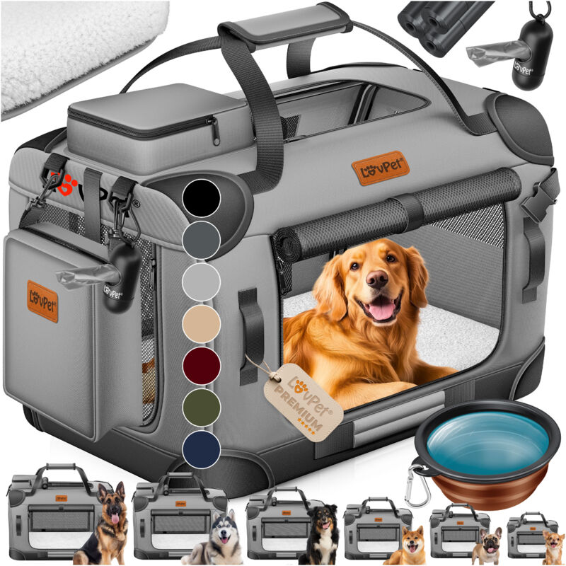 Lovpet - Caisse pour chien Caisse de transport pliable avec écuelle Sac de transport Caisse de transport pour animaux domestiques Chiens et chats