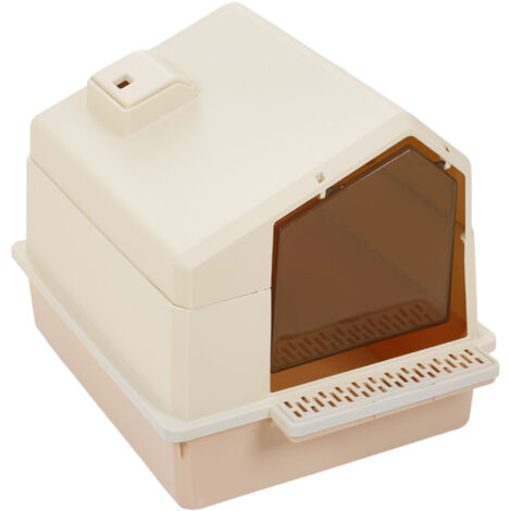 Beige Durable PP Foldable Cat Litter Box