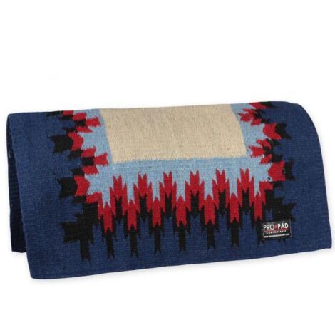 Beige e Blu Navy - Sottosella western modello Billy in tessuto navajo resistente