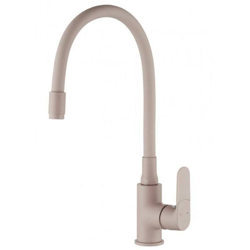 Invena - Beige Elastic Spout Shape Memory Kitchen Mixer Tap Tall Inox Single Lever Faucet