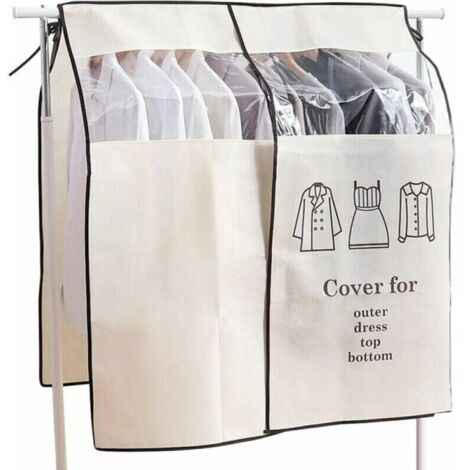 (Beige) Funda para ropa 90×110cm Funda para ropa antipolvo Funda universal para ropa