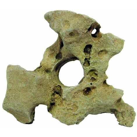 Beige Gallura Rock with Hole S 17x14,5x8cm décoration pour aquariums