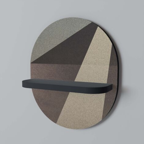BEIGE GEOMETRY Mensola ovale nera