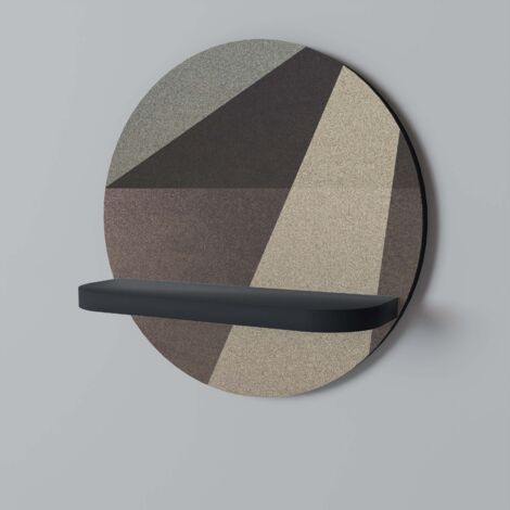 BEIGE GEOMETRY Rundes Regal Schwarz