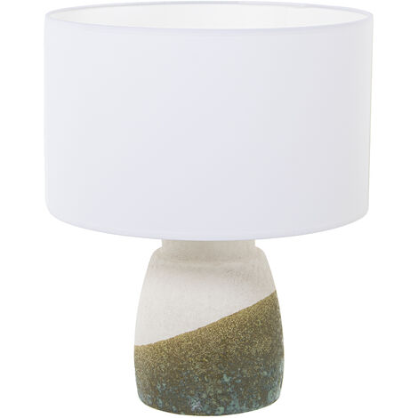 Beige/grüner Keramiktischlampe Text. Sand 1xe27-60W  ° 35x42cm, Basi