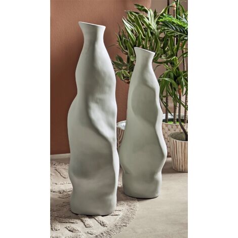 Beige Kaphiri Vase 90 cm. 2er-Set 28Dx90 cm