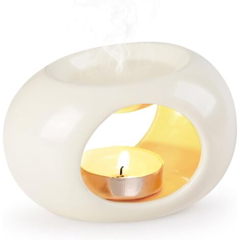 Beige keramische geurbranders, etherische oliebranders van keramiek, aromadiffuser, geurlampen, etherische oliebrander